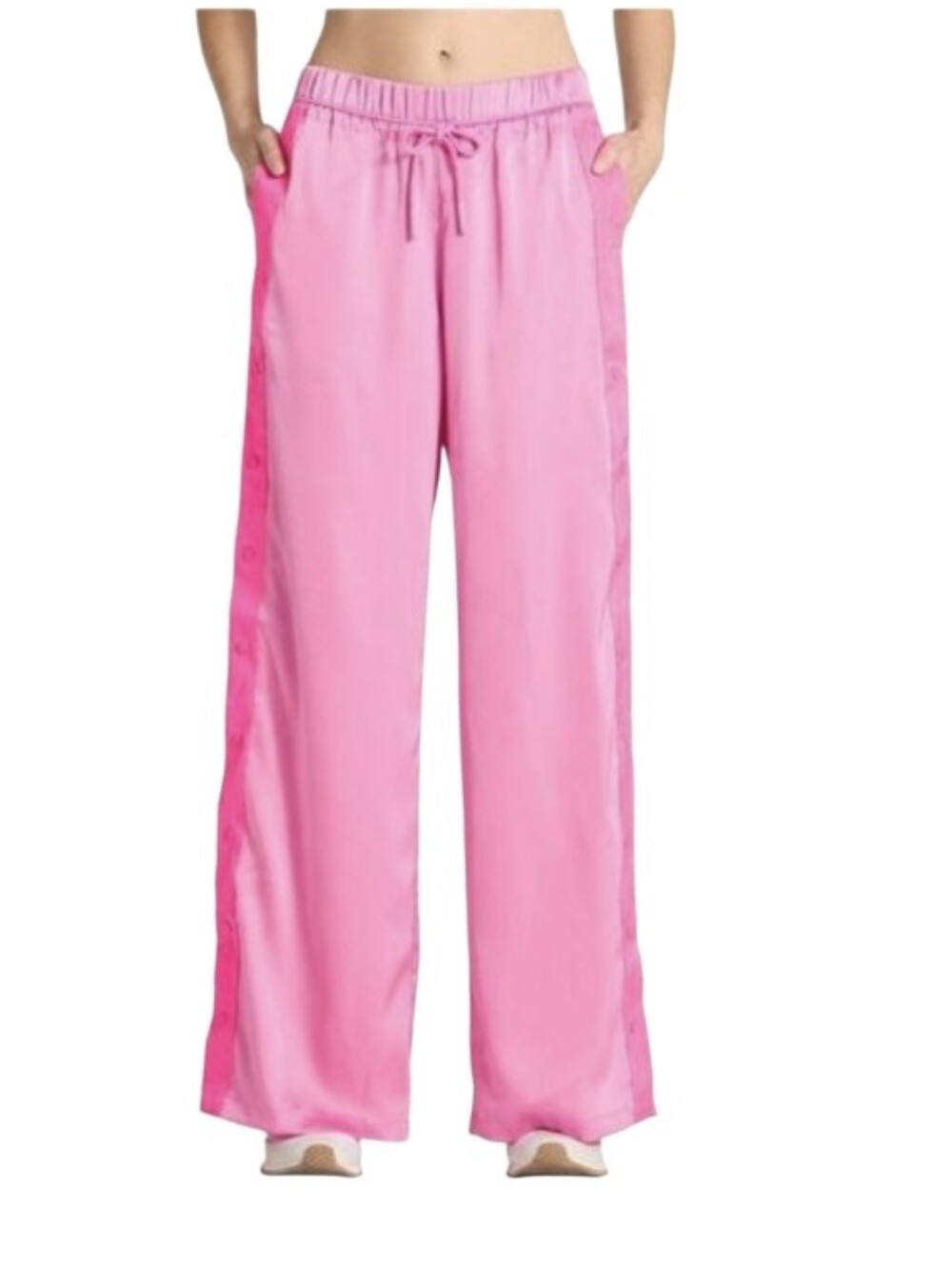 #K19 Joylab Women's Pink Wide-Leg Snap-Button Lounge Pants